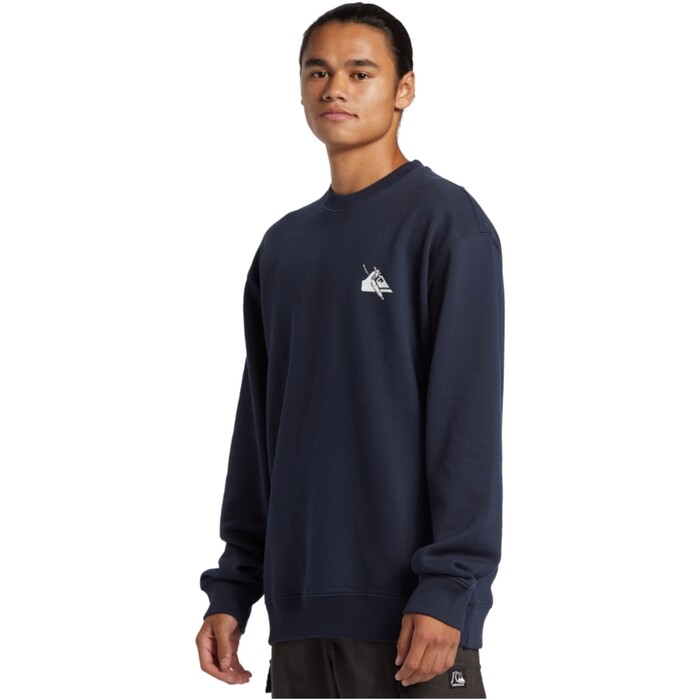 2024 Quiksilver Mnner DNA Petroglyph Crew Sweatshirt AQYFT03374 - Dark Navy